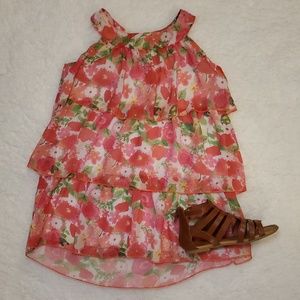 George Girl's Floral Ruffle Top 7-8